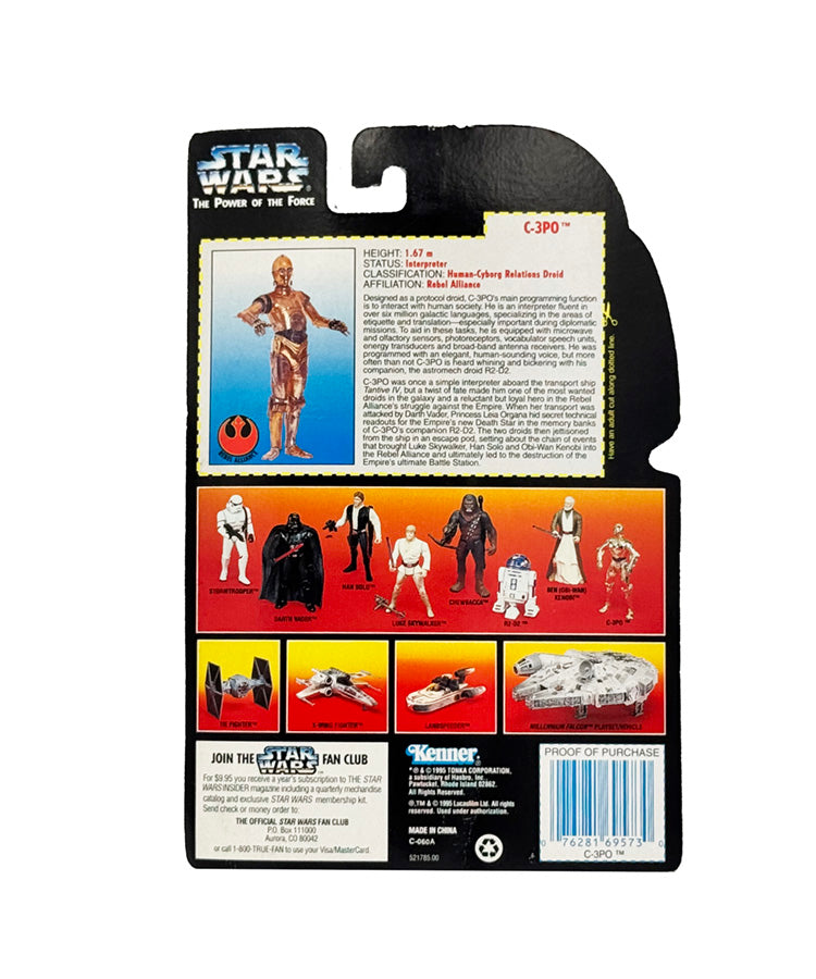 Star Wars C-3PO Action Figure Power of the Force 1995 Kenner Toys