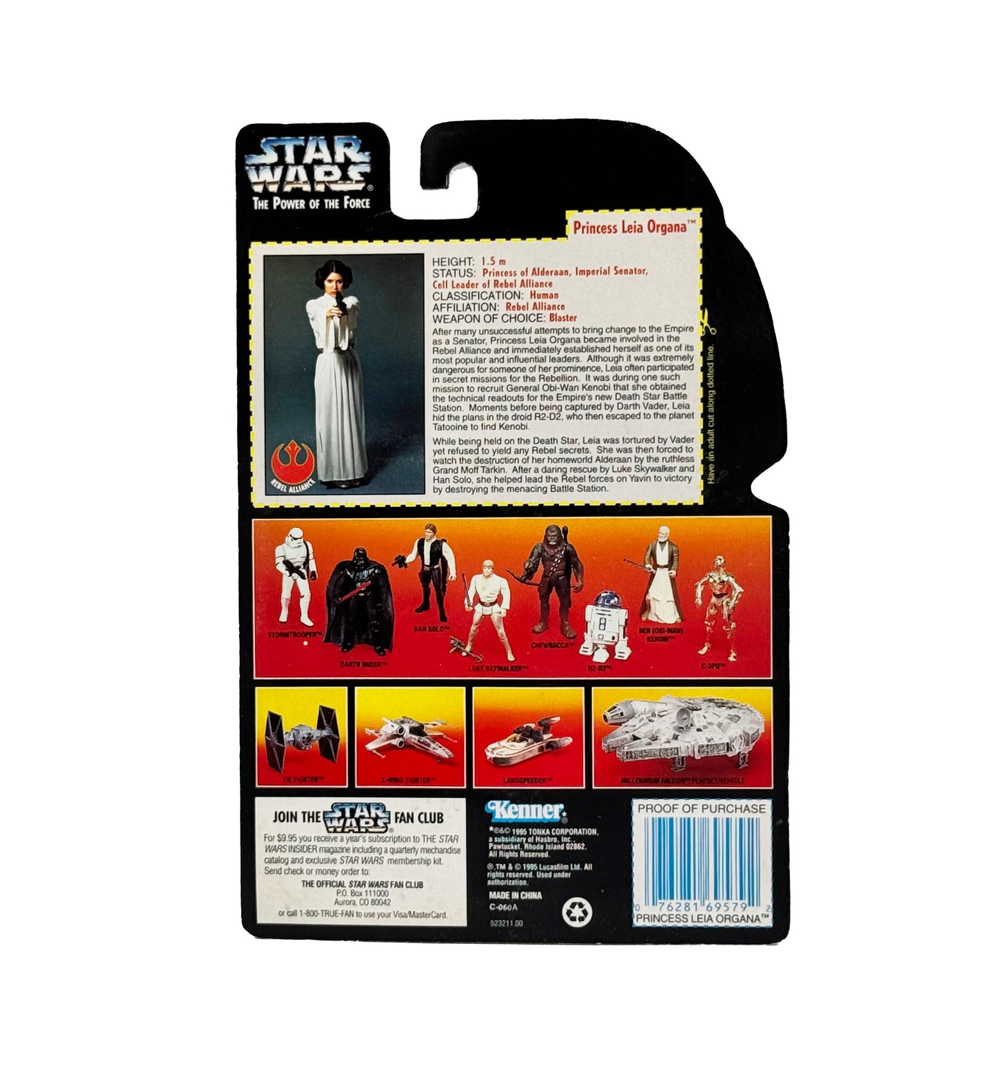 Star Wars PRINCESS LEIA ORGANA THE POWER OF THE FORCE ACTION FIGURE 1995